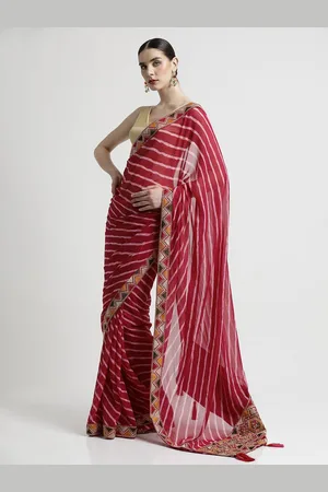 Jaipur Leheriya Embroidered Saree