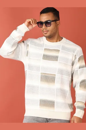V-Mart Men Checked Pullover