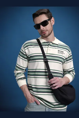 Roadster The Life Co. Striped Polo Collar T-shirt