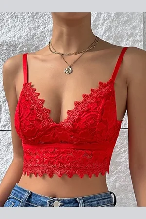 HERE&NOW Women Shoulder Straps Bralette Crop Top
