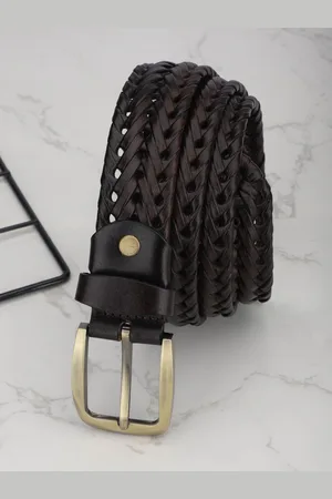 WROGN Men Braided Leather Formal Belt