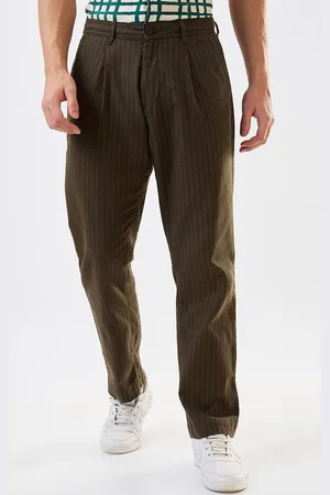 SPYKAR Men Regular Fit Mid-Rise Pleated Cotton Trousers