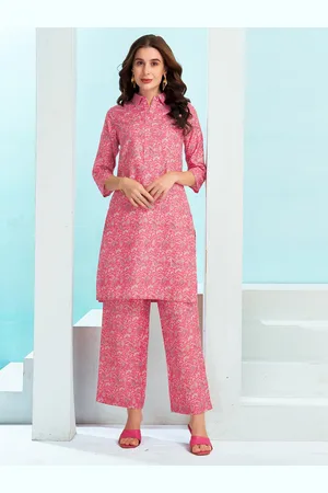 Moda Rapido Printed Shirt Collar Top With Trousers Co-Ords