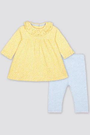 Mothercare Girls Floral Printed Pure Cotton Top & Leggings