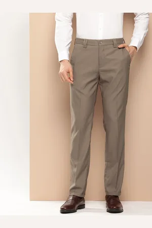 Invictus Men Self Design Textured Slim Fit Formal Trousers