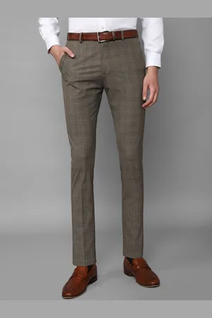 Louis Philippe Men Checked Slim Fit Trousers