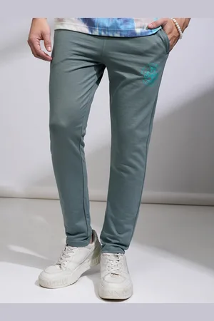 Highlander Men Grey Solid Slim-FitTrack Pants