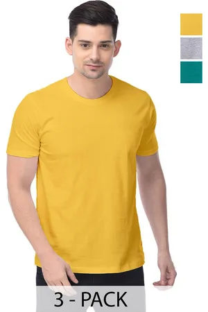 Color Capital Unisex Pack Of 3 Solid Round Neck Cotton T-shirts