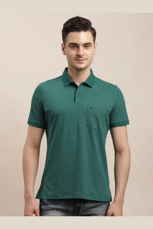 Turtle Men Printed Polo Collar Pockets Slim Fit T-shirt
