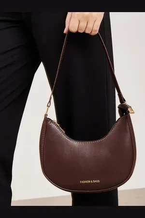 Styli Half Moon Shape Bag with Zip Closure