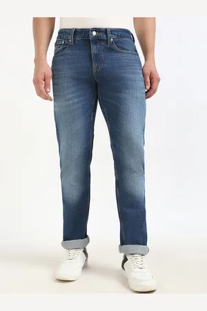 Tommy Hilfiger Men Slim Fit Low Distress Light Fade Mid-Rise Jeans
