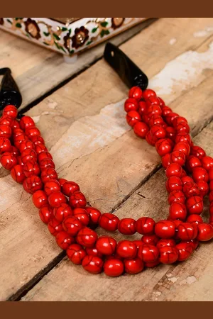 Bamboo Tree Jewels Resin Beaded Studded Tribal Necklace