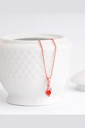 GIVA Rose Gold Plated 925 Sterling Silver Pendants with Chains