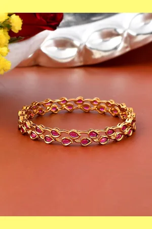 Voylla Gold-Plated & Stone-Studded Bangle
