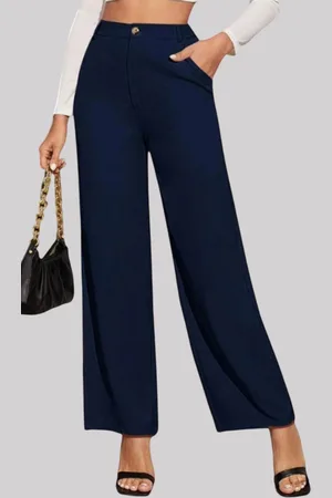 Chemistry Women Relaxed Straight Leg Straight Fit High-Rise Trousers