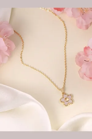 DressBerry Floral Shaped Pendants with Chains