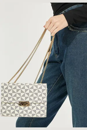 Styli Geometric Printed Structured Sling Bag