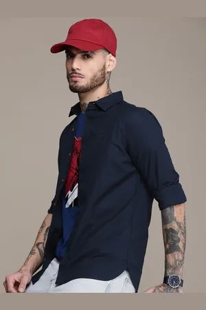 WROGN Men Pure Cotton Slim Fit Casual Shirt