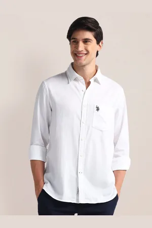 U.S. Polo Assn. Men Classic Spread Collar Solid Cotton Casual Shirt