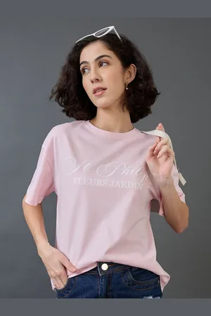 Mast & Harbour Women Printed Raw Edge T-shirt