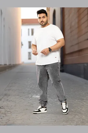 Sztori Men Plus Size Light Fade Stretchable Jogger Jeans