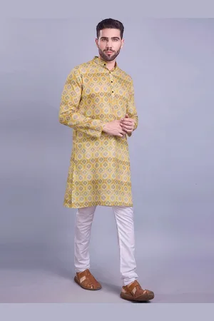 SHIWAM ETHNIX Mandarin Collar Floral Printed Regular Straight Kurta with Pyjamas