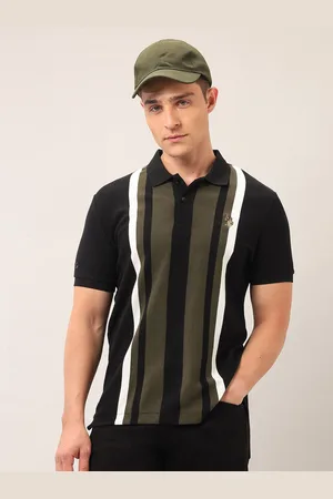 Ralph Lauren Men Brand Logo Striped Polo Collar Pockets Slim Fit T-shirt