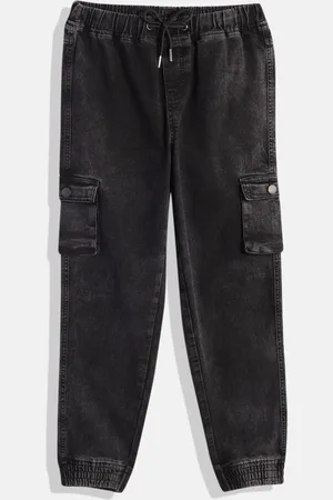HERE&NOW Boys Solid Stretchable Jogger Jeans