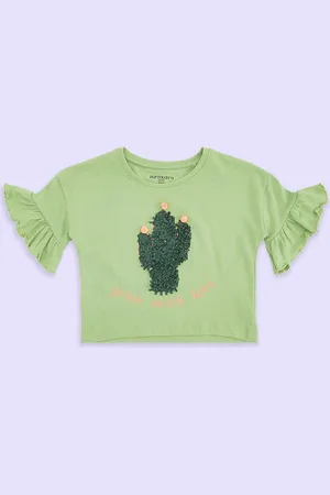 Pantaloons Girls Typography Printed Cotton T-shirt