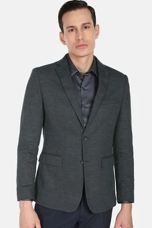 Arrow Men Green Slim Fit Heathered Formal Blazer