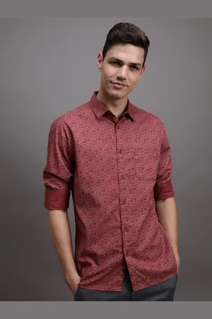 Crocodile Comfort Geometric Printed Cotton Casual Shirt