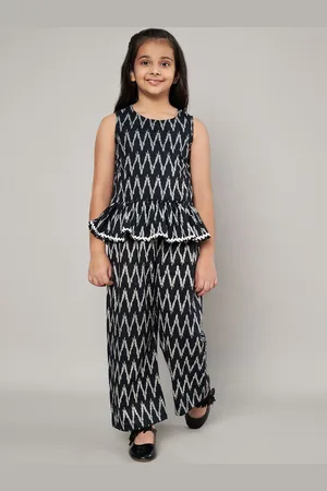 FABRIC FITOOR Girls Round Neck Printed Pure Cotton Top With Trouser