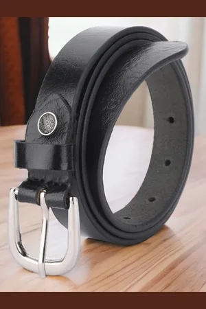 DressBerry Women Black Leather Formal Belt