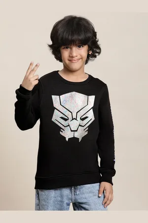 Kidsville Boys Black Panther Printed Cotton Sweatshirts