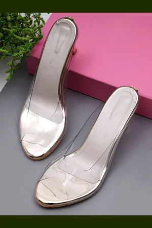 Misto Open Toe Slim Heels With Open Back