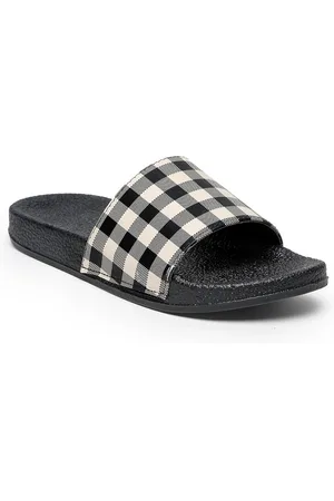 Misto Women Grey & Black Printed Sliders