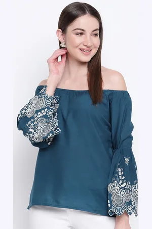 Mayra Off-Shoulder Bell Sleeves Bardot Top