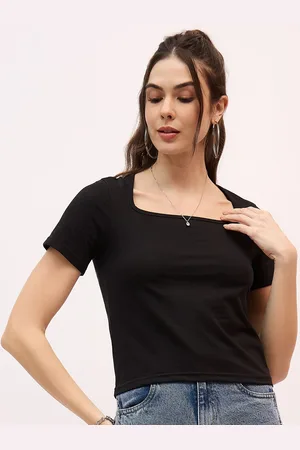 Mayra Women Solid Scoop Neck Cotton T-shirt