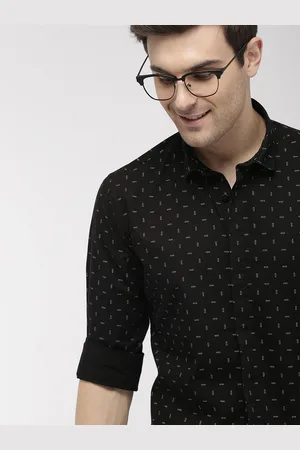 Mast & Harbour Men Black & White Regular Fit Printed Casual Shirt