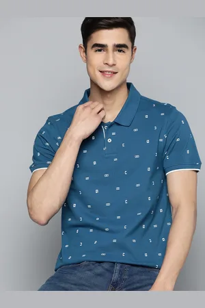Mast & Harbour Printed Pure Cotton Polo Collar T-shirt