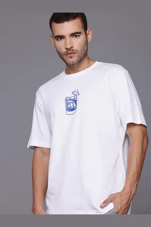 adidas Printed Drop-Shoulder Sleeves Pure Cotton T-shirt
