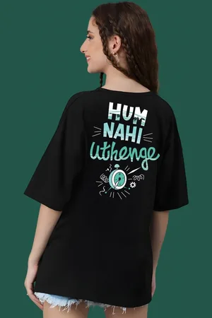 DressBerry Women Typography Printed Round Neck Cotton Oversized T-shirt
