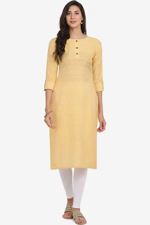 DIVASTRI Geometric Printed Round Neck Cotton Straight Kurta