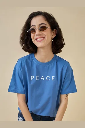 Mast & Harbour Women Printed Raw Edge T-shirt