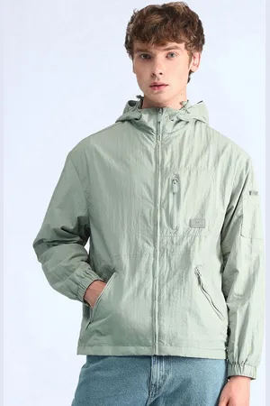 Flying Machine Men Hooded Solid Casual Tailored Jacket