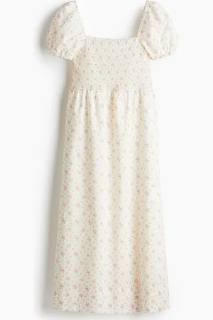 H&M Women Puff-Sleeved Cotton Dress