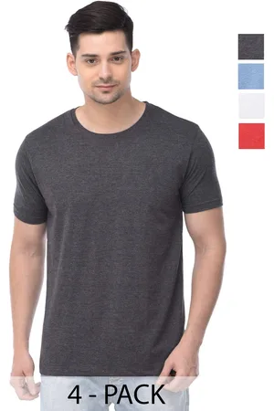 Color Capital Unisex Pack Of 4 Solid Round Neck Cotton T-shirts