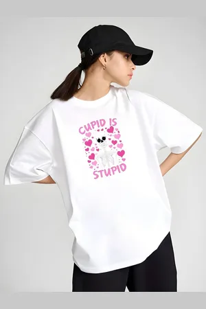 DressBerry Women Graphic Printed Round Neck Cotton Oversized T-shirt