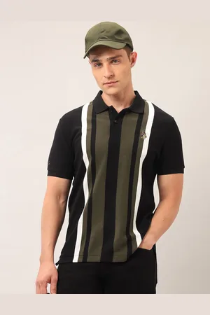 Ralph Lauren Men Brand Logo Striped Polo Collar Pockets Slim Fit T-shirt