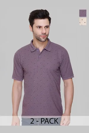 Flossberry Men 2 Printed Polo Collar Pockets T-shirt